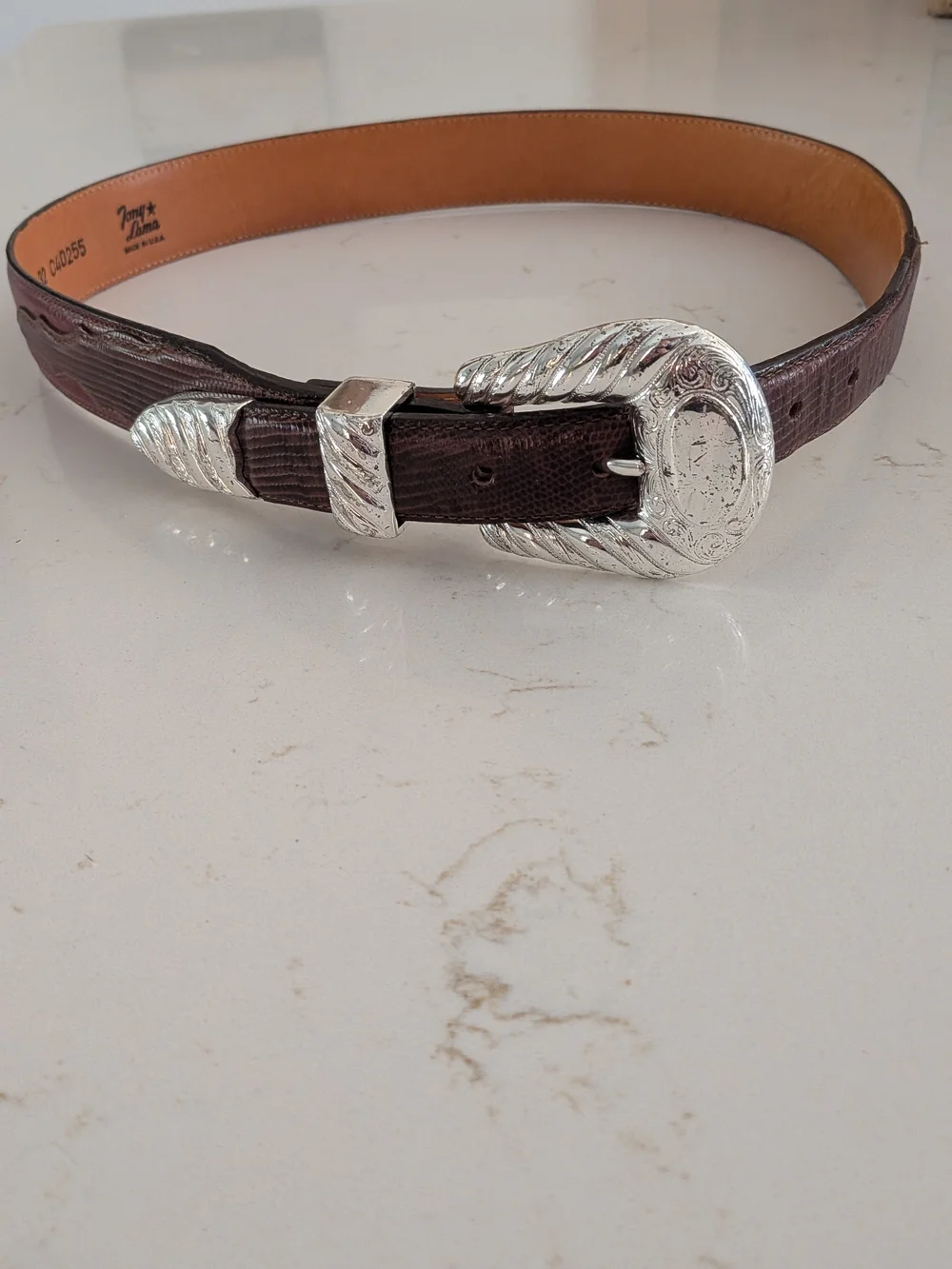 Tony Lama Tegu Lizard Belt 32